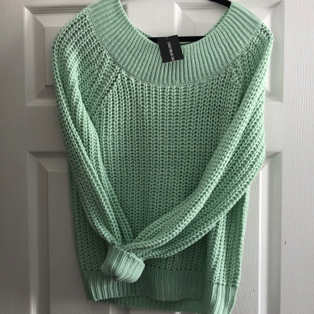 NWT Streetware Society Mint Green Knit Sweater